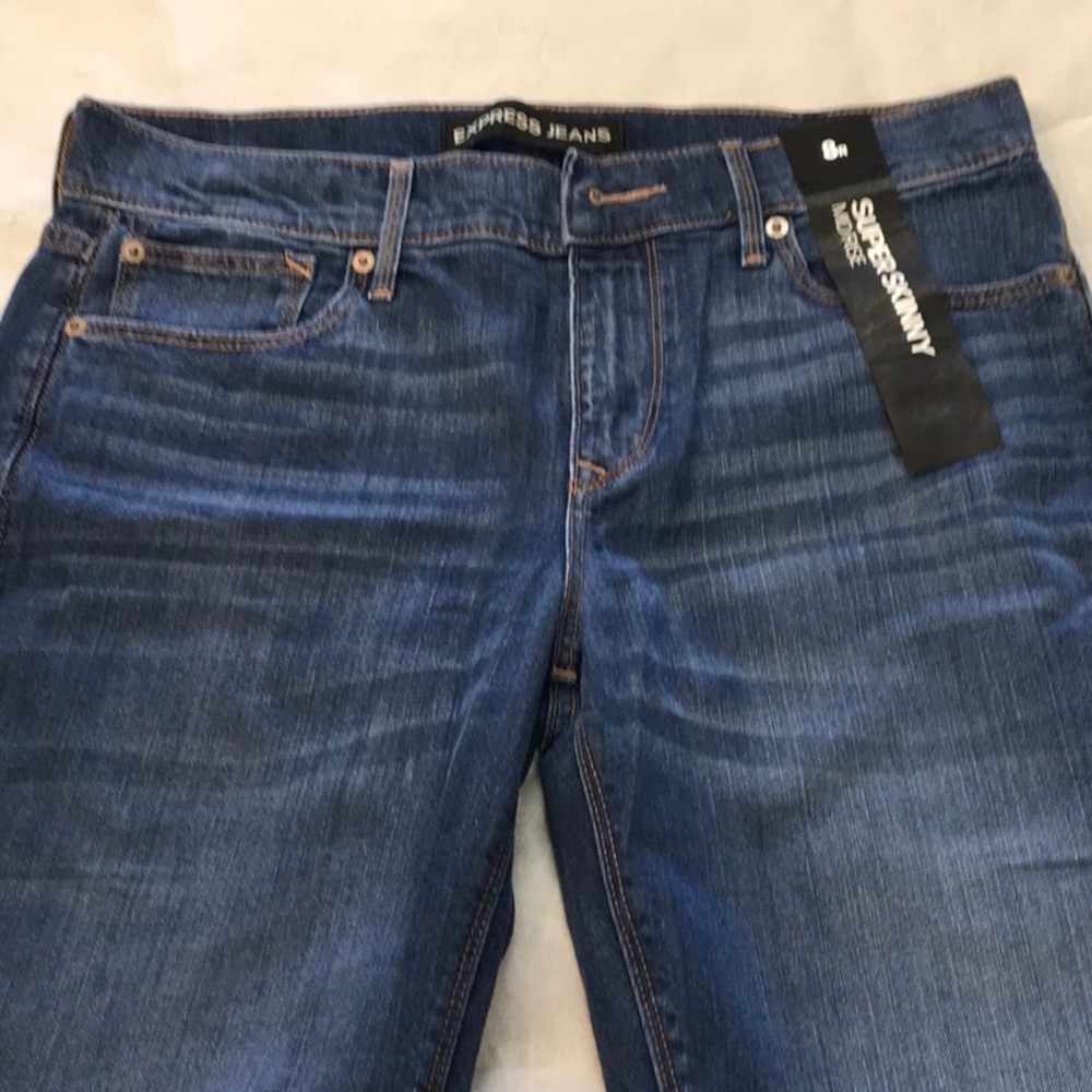 Nwt Express jeans super skinny mid rise distressed